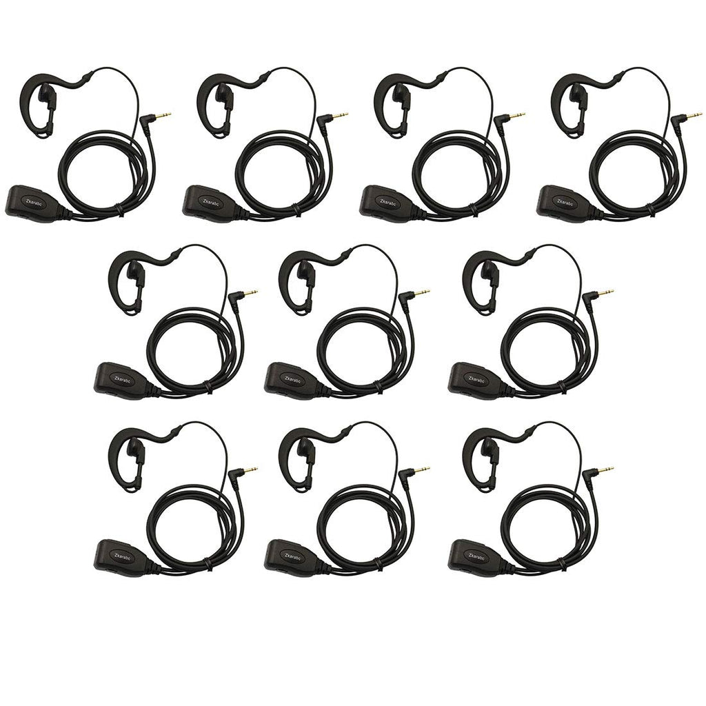 [Australia - AusPower] - Walike Talkie Earpiece with Mic 1 Pin 2.5mm G Shape Adjustable Volume Headset Compatible with Motorola Radios Talkabout MH230R MH230TPR MR350R MS350R MT350R T200 T260 T460 T600 (10 Pack) 