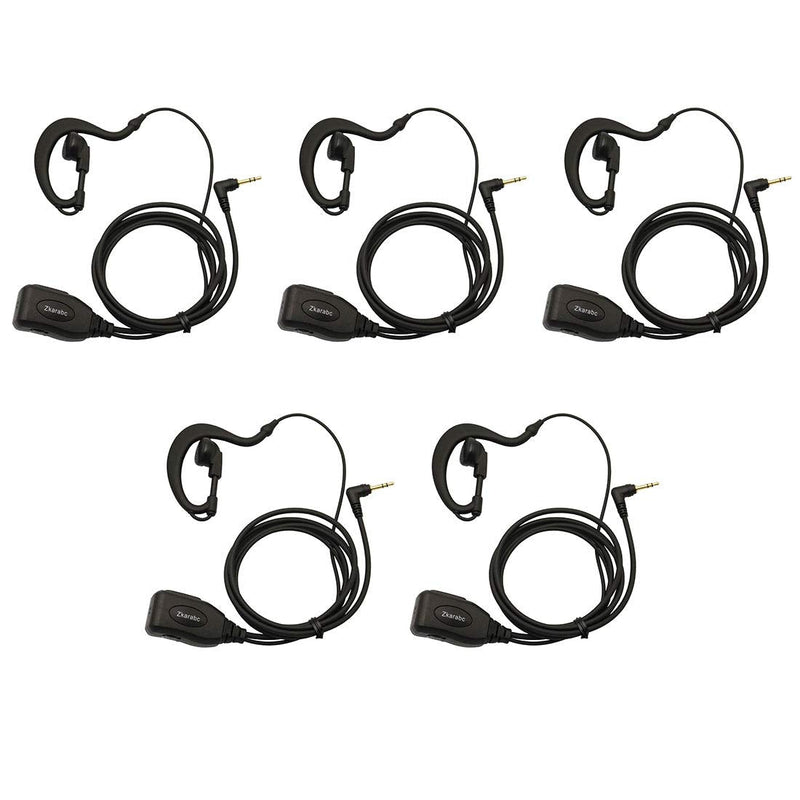 [Australia - AusPower] - Walike Talkie Earpiece with Mic 1 Pin 2.5mm G Shape Adjustable Volume Headset Compatible with Motorola Radios Talkabout MH230R MH230TPR MR350R MS350R MT350R(5 Pack) 