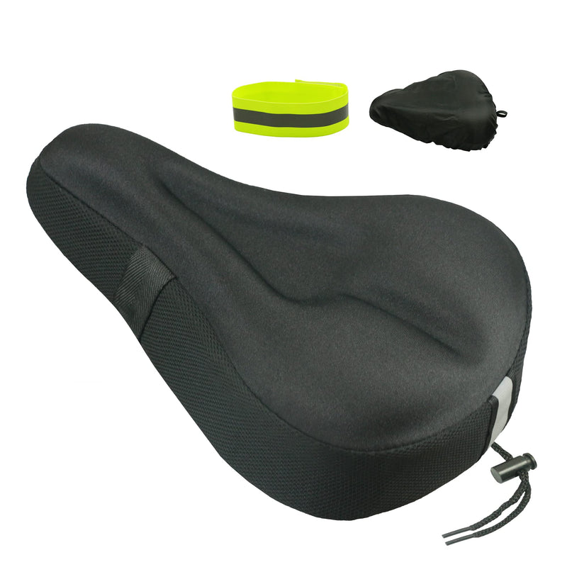 [Australia - AusPower] - Geronmine Gel Bike Seat Cover Padded Bicycle Saddle Covers for Women & Men, Most Comfortable Exercise Bike Seat Cushion Cover, Soft for Spin Indoor Outdoor Cycling Class Mountain Stationary Bikes 