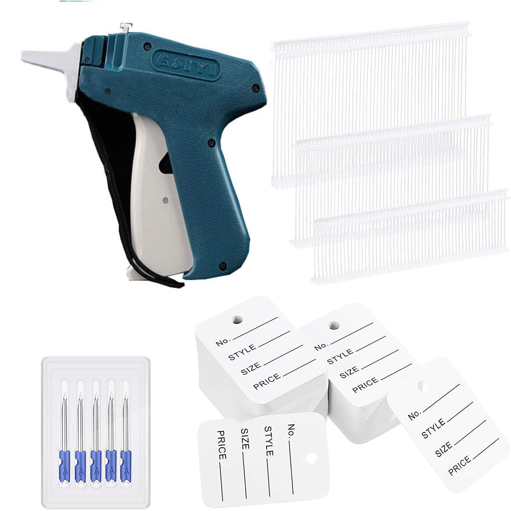 [Australia - AusPower] - 2185Pcs Standard Clothes Applicator Label Tagging Machine Gun Kit, 500 Label, 5 Steel Needles and 1680 Different Size White Barb Fastener, for Store Warehouse Yard Sale Boutique, Tagging Applications 