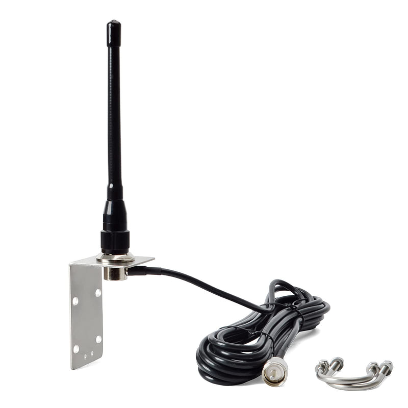 [Australia - AusPower] - UAYESOK VHF Marine Stubby Base Antenna PL259 Connector Boat Antenna for Cobra Icom Uniden Standard Horizon Marine Radio VHF Ham Radio W/16.4ft RG-58 coaxial Cable,L-Mount Bracket 