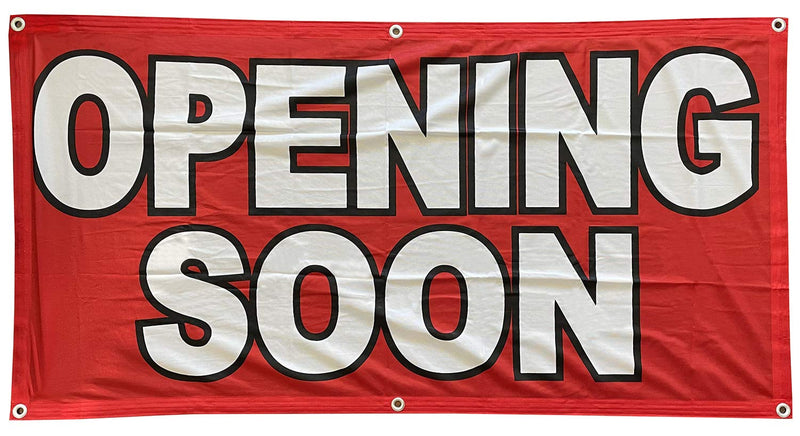 [Australia - AusPower] - 4Less 2x4 Ft Opening Soon Banner Sign Fabric rb 