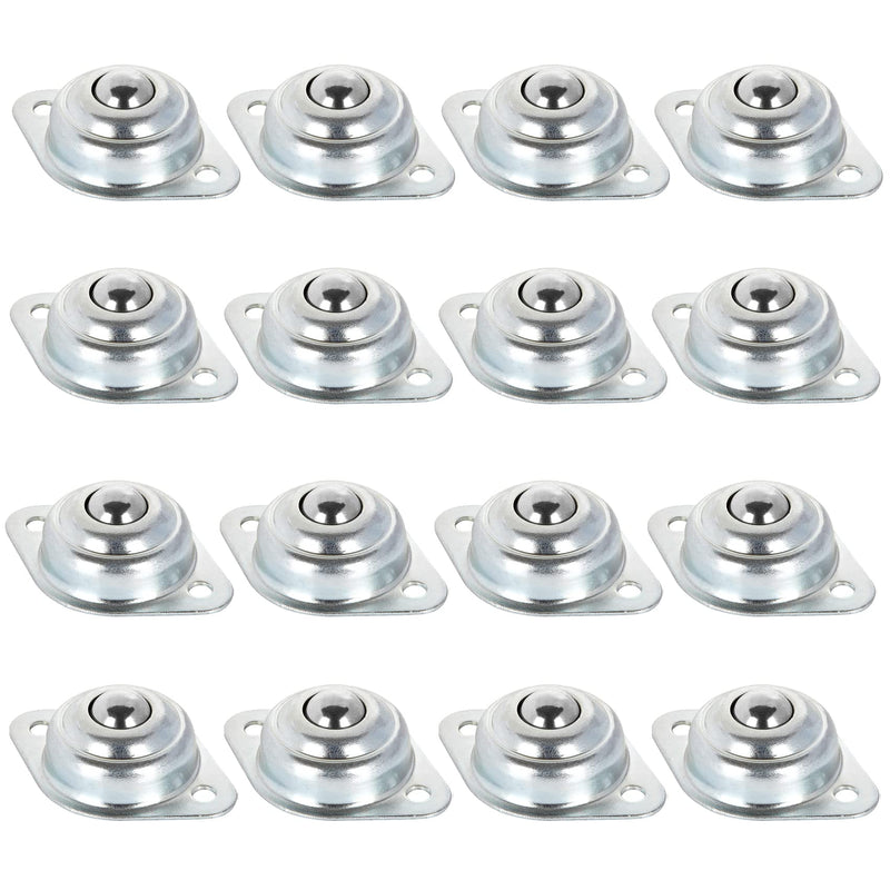 [Australia - AusPower] - 16 PCS 1/2 Inch Roller Ball Transfer Bearing, Flange Mounted Carbon Steel Round Ball Transfer Unit, Universal Rotation Ball Casters for Conveyor, Roller Stand, Transmission, Load Capacity 22 lbs 1/2 Inch Ball Transfers 16 
