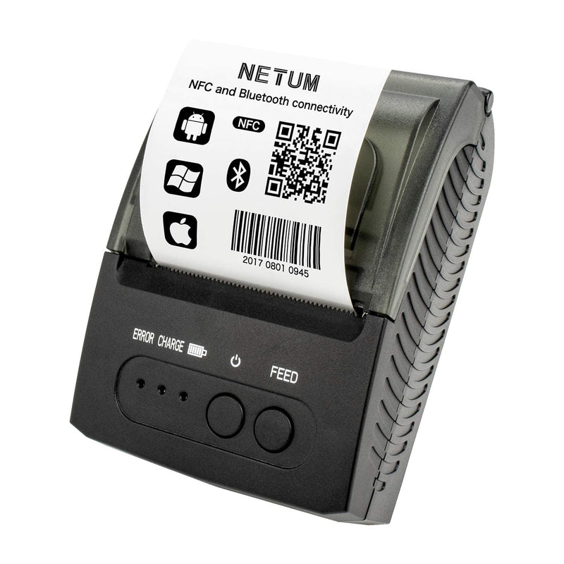 [Australia - AusPower] - NETUM Bluetooth Receipt Printer, Portable 58mm Mini Thermal Pos Printer, Compatible with Android/Windows 