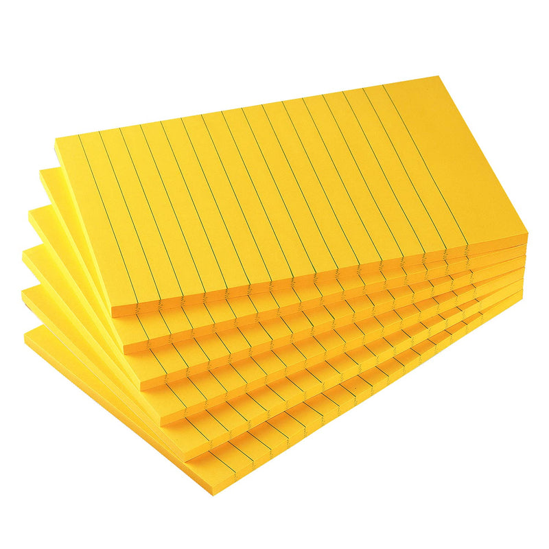 [Australia - AusPower] - Early Buy 6 Pads Lined Sticky Notes with Lines 4x6 Self-Stick Notes Bright Color Sticky Notes, 45 Sheets/Pad (Orange) Orange 