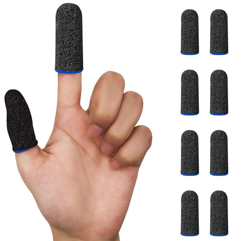 [Australia - AusPower] - Mobile Gaming Finger Thumb Sleeves,Anti-Sweat Breathable Seamless Thumb Touchscreen Finger Covers for League of Legend, PUBG, Rules of Survival, Knives Out Blue 