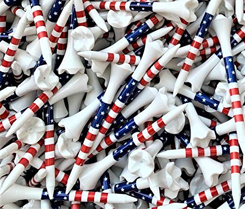 [Australia - AusPower] - 100 New Pride 3 1/4 Evolution Stars and Stripes USA American Flag 3.25 Golf Tees 