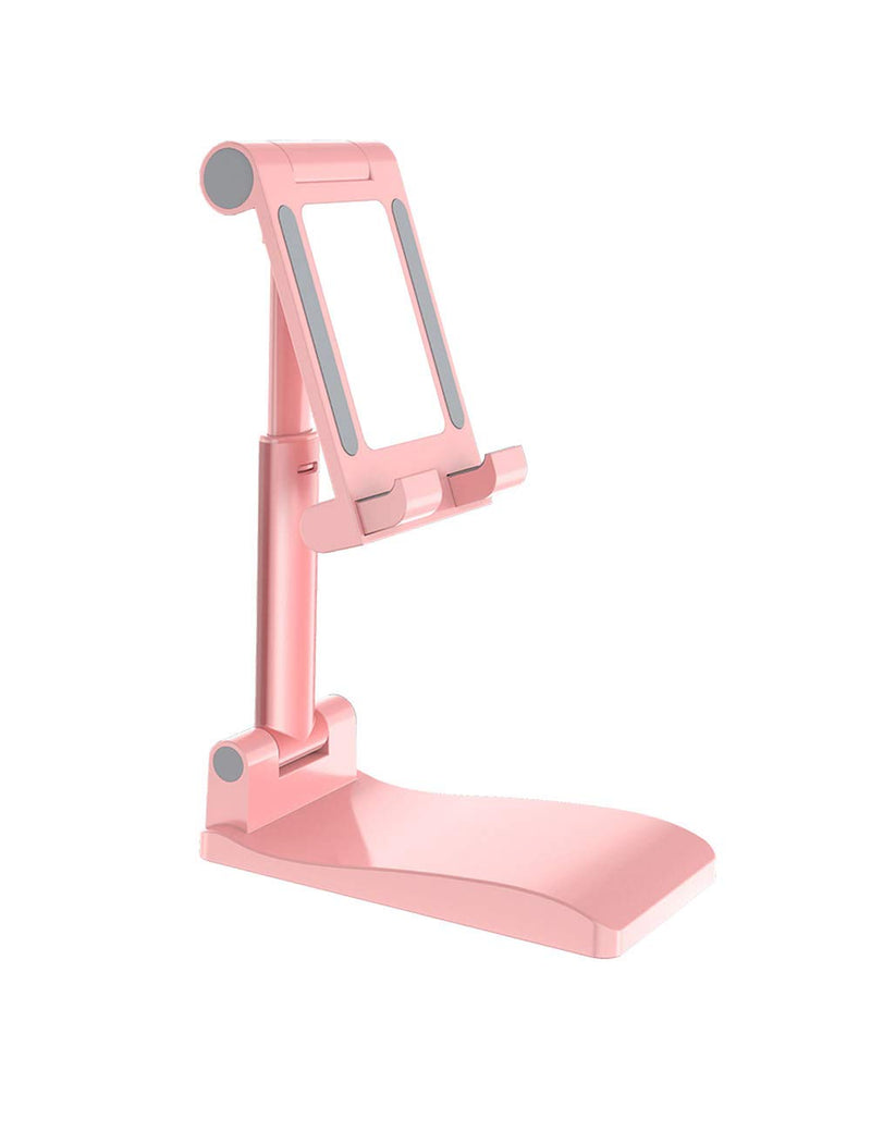 [Australia - AusPower] - Cell Phone Stand, Foldable Phone Holder,Cradle,Dock,Tablet Stand for Desk, Angle Height Adjustable Desktop Stand with Make-up Mirror, Compatible with All Mobile Phone/iPad/Kindle/Tablet (Pink) Pink 