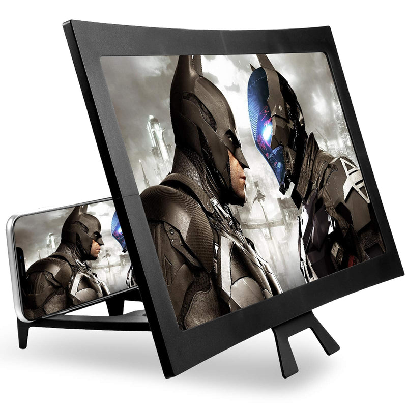 [Australia - AusPower] - 14 Inch 3D Screen Magnifier for Smartphone – Curved HD Mobile Phone Amplifier Screen – Foldable Phone Screen Amplifier – Compatible with Android, iPhone and Gaming Devices – Screen Enlarger 