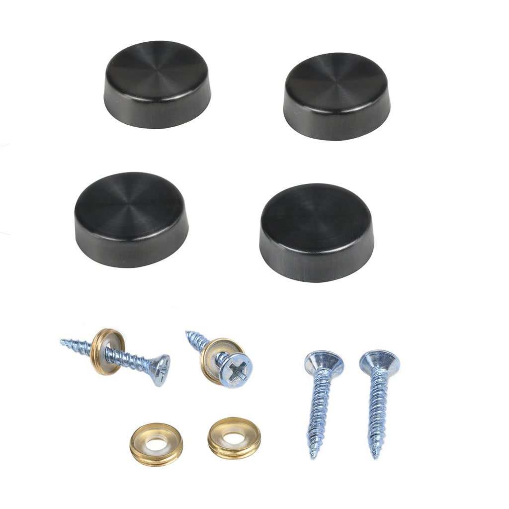 [Australia - AusPower] - 4PCS Decorative Caps Cover Nails 16mm Stainless Steel Mirror Screws Sign Holder Advertising Nails Cap Fasteners Hardware Brushed Black for Mirrors,Tea Tables, Wardrobes, or Glass Furniture 