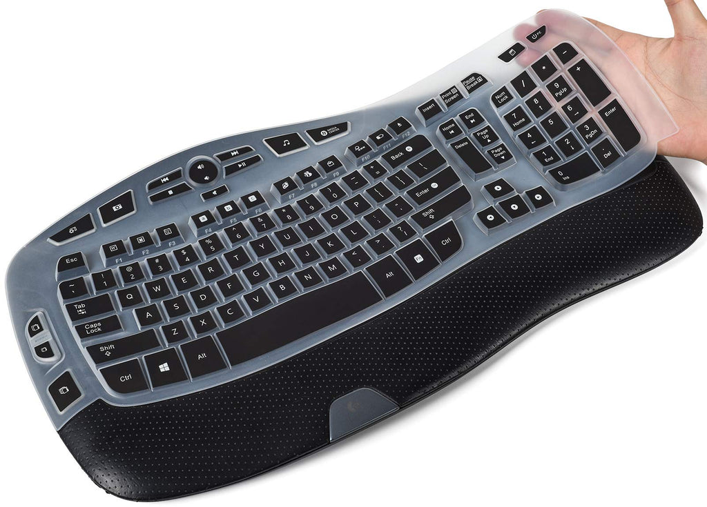 [Australia - AusPower] - CaseBuy Keyboard Cover Compatible with Logitech K350 MK550 MK570 Wireless Wave Keyboard Accessories, K350 MK550 Keyboard Silicon Protector Skin, Black 