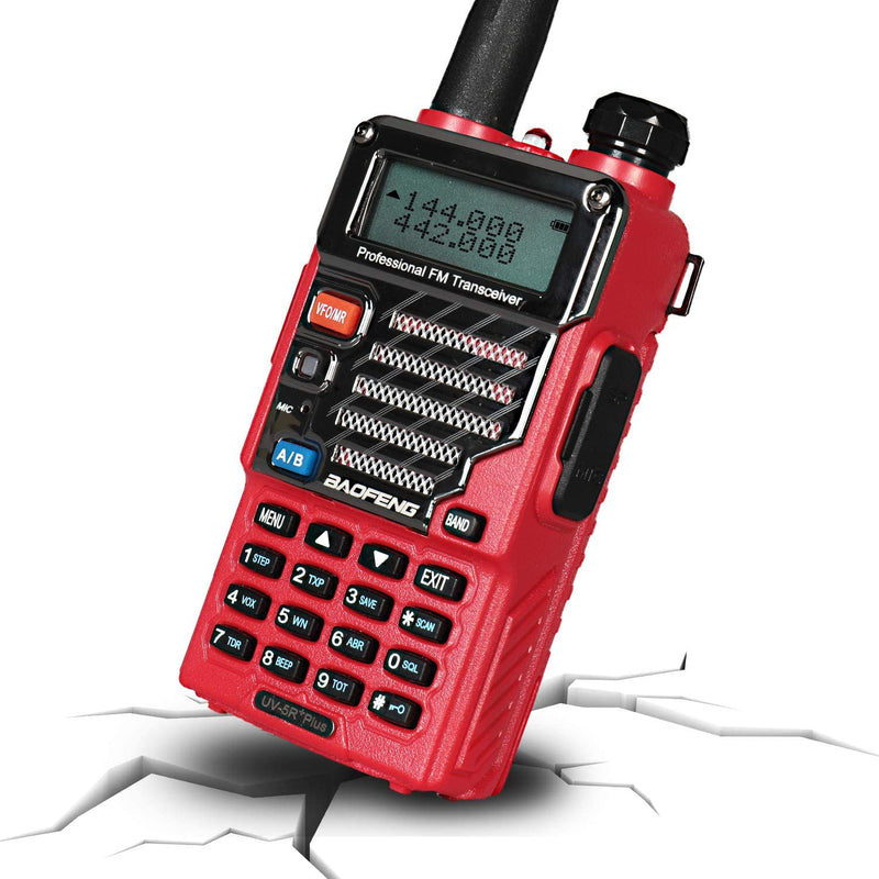[Australia - AusPower] - BAOFENG UV-5R+ Plus Two Way Radio, Long Range for Adults Rechargeable with Earpiece, Walkie Talkie for Outdoors, 144-148 420-450MHz, Qualette Series, Flame Red 