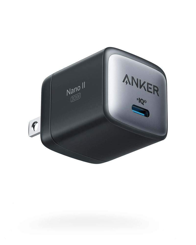 [Australia - AusPower] - USB C Charger, Anker Nano II 30W Fast Charger Adapter, GaN II Compact Charger (Not Foldable) for MacBook Air/iPhone 13/13 Mini/ 13 Pro/ 13 Pro Max/ 12, Galaxy S21, Note 20, iPad Pro, Pixel, and More 