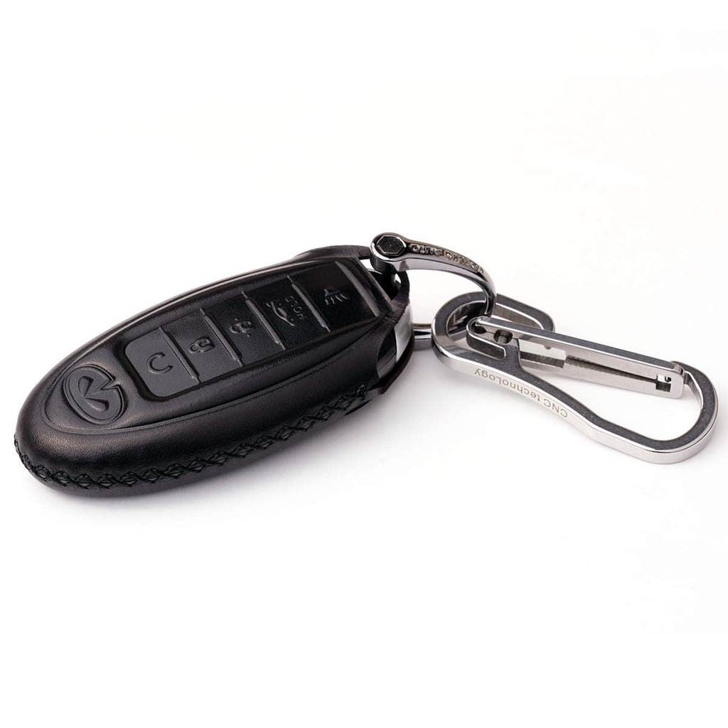 [Australia - AusPower] - Cadtealir Calfskin Genuine Leather Key fob Cover case Holder for Infiniti Infinity g35 qx56 fx35 q50 g37 m35 qx60 i35 qx80 q60 qx30 