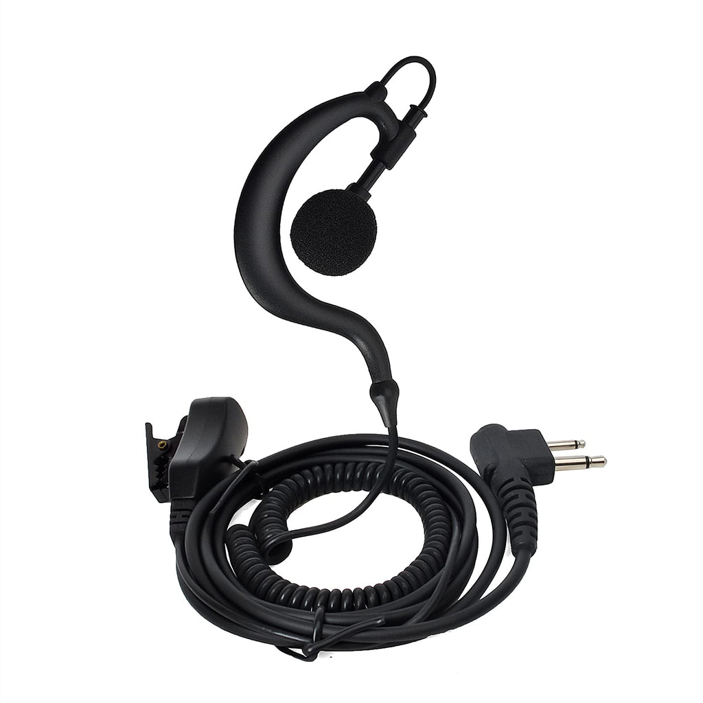 [Australia - AusPower] - HYS G Shape Headset with PTT Portable 2-Way Radio Earpiece with Reinforced Cable for Motorola 2 Pin Walkie Talkie CP200 CP200D PMMN4029 PR400 RDU4100 RMU2040 Yaesu FT-4XR FT-4VR FT-65R FT-25R 