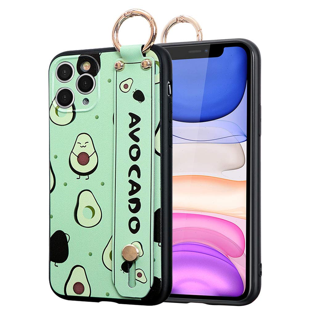 [Australia - AusPower] - Yoedge Case for Oppo A93 (5G), Shockproof Soft TPU Silicone Back Cover Bumper Case with Wristband, Cute Pattern Matte Protective Case Designed for Oppo A93 5G-6.5 inch, Avocado For OPPO A93 (5G) 