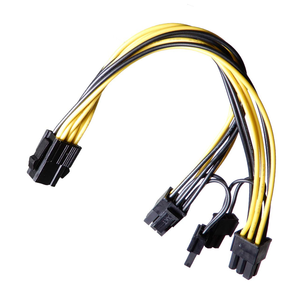 [Australia - AusPower] - AAAwave Single Female 6 Pin PCI-E to Dual Male 6+2 Pin PCI-E Cable (Pack of 1) Pack of 1 Single Female 6 Pin to Dual Male 6+2 Pin 