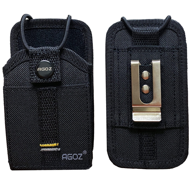 [Australia - AusPower] - Agoz Radio Holster for Arcshell AR-5, AR-6, BaoFeng UV-5R, Midland GXT1000VP4, Unication G4 G5, Retevis RT22 RT22S Two Way Radio Walkie Talkie Pouch Holder,Duty Belt Metal Clip Loop,Card Slot (Snap) 