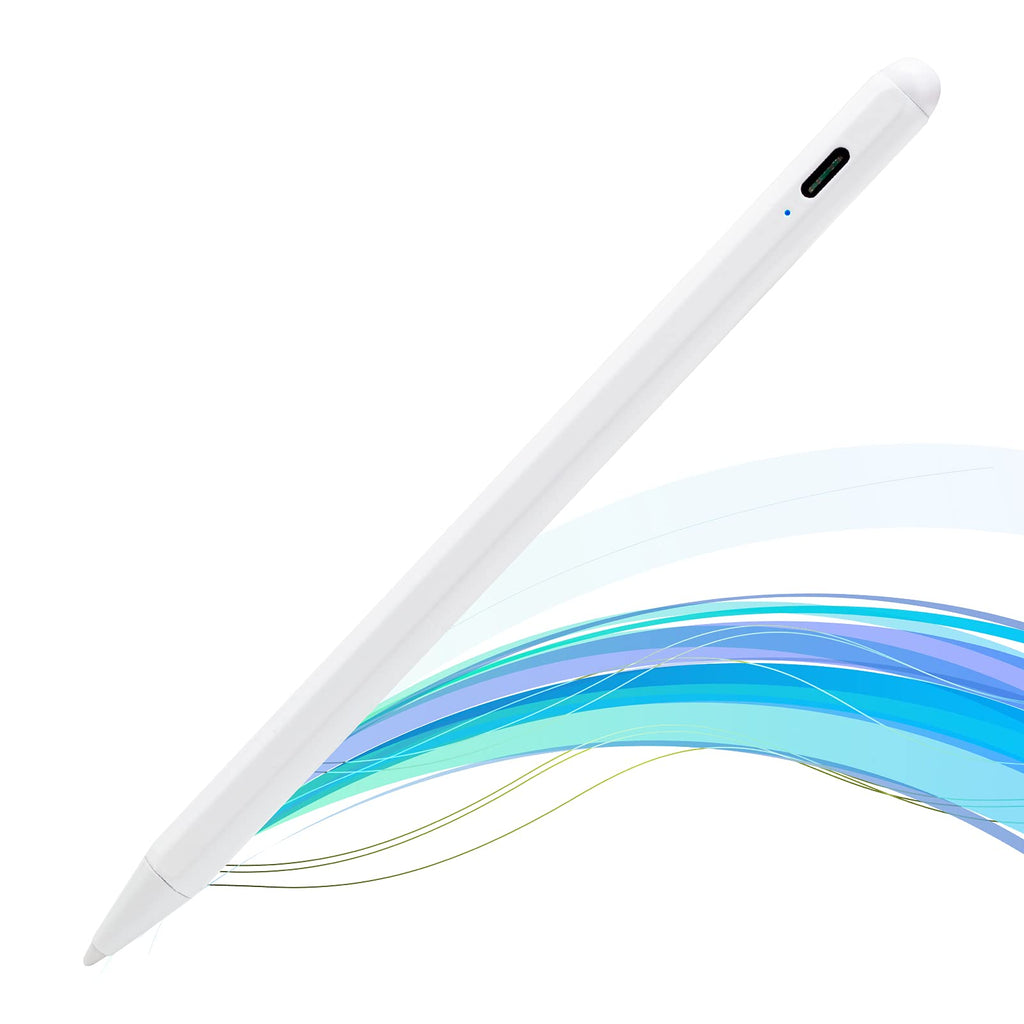 [Australia - AusPower] - 2021 Stylus Pen for iPad Pro 12.9" 5th Generaion Palm Rejection Pen,Type C Charge 1.5mm Fine Tip 2nd Stylus Compatible with Apple Pencil for iPad Pro 12.9" 5th/4th Generation,White 