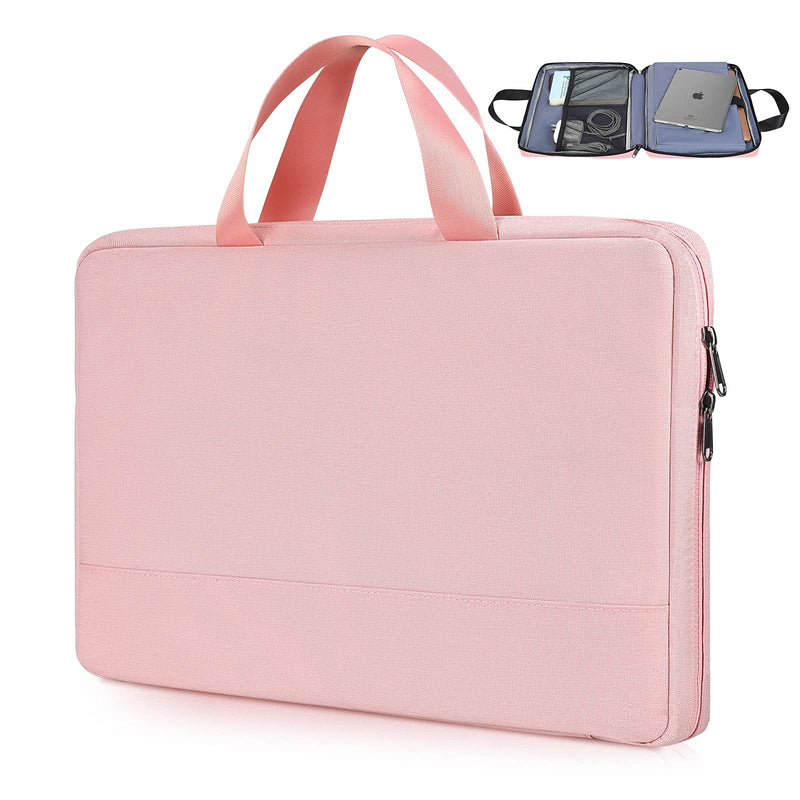 [Australia - AusPower] - 14-15.4 Inch Waterproof Laptop Case Bag for Acer Aspire 14/Swift 3/Chromebook 14,Lenovo Yoga C740 C940,HP Chromebook/Stream/Pavlilion 14,ASUS ZenBook 14/Dell Latitude 14 Women Laptop Briefcase-Pink 14-15.4 Inch Pink 