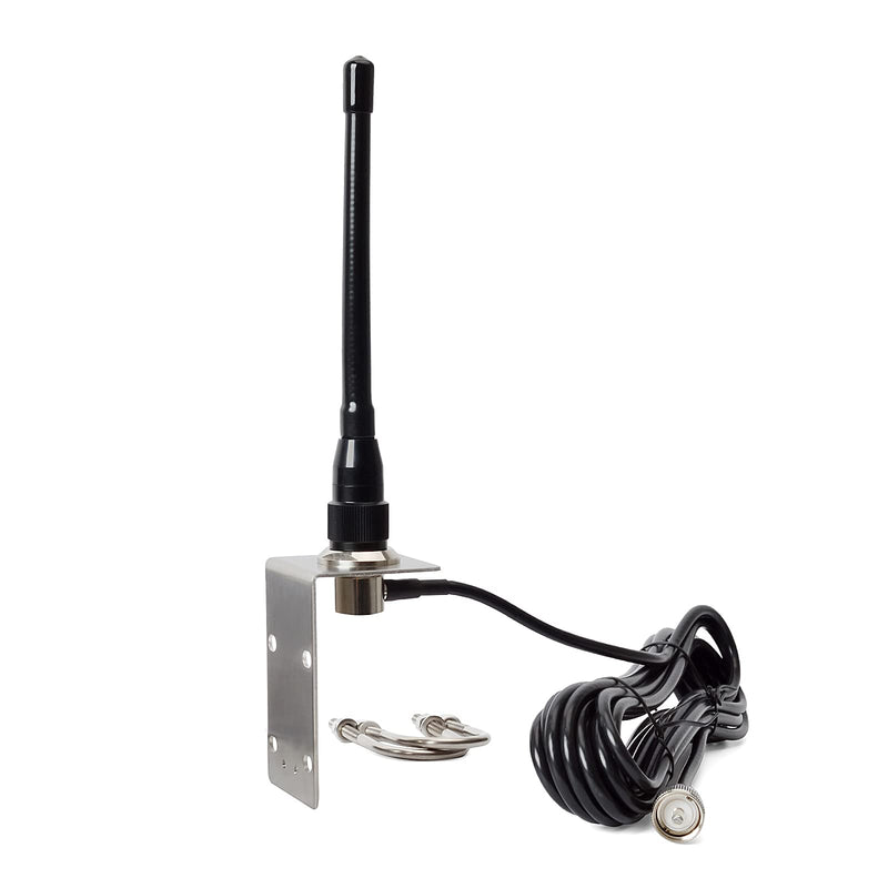 [Australia - AusPower] - TWAYRDIO VHF Marine Stubby Antenna 156-163 MHz 50W Rubber Ducky 6.5in Antenna Kit with 16.4ft SO239 to PL259 RG58 Coaxial Cable and L-Shape Mounting Bracket for Boat Pontoon Sailboat Yacht Radios 