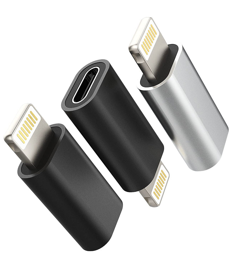 [Australia - AusPower] - 3Pack,USB C Female to Compatible for Lightning Male Adapter type c power charger plug charging cable connector for apple Compatible for iPhone 12 11Pro Max mini X/XR/XS/SE/8/7Plus 6s 6 5s for Ipad Air 