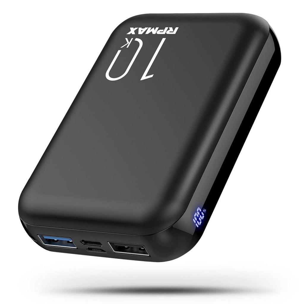 [Australia - AusPower] - RPMAX Portable charger 10000mah with LED Display, Compact Power Bank Cell Phone External Battery Pack 2.4A Quick Charge Small Compatible iPhone 8XXS11,Samsung S10,5V Heated Vest. (RP-010K) 
