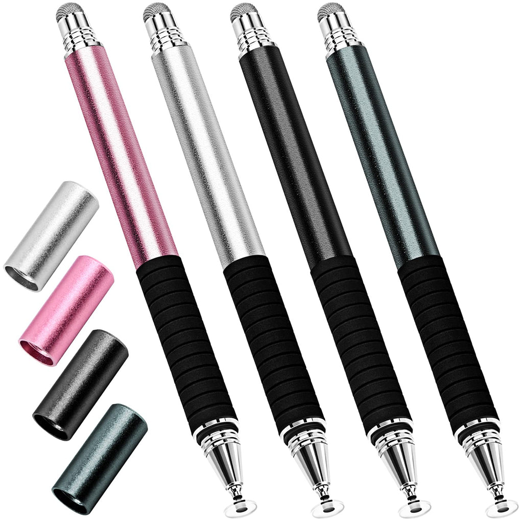 [Australia - AusPower] - Capacitive Stylus Pen (4 Pack), Universal Stylist Pens [2 in 1 Precision Series] Fine Point Disc Stylus Touch Screen Pens for iPhone/iPad/Android/Tablet and All Capacitive Touch Screens 