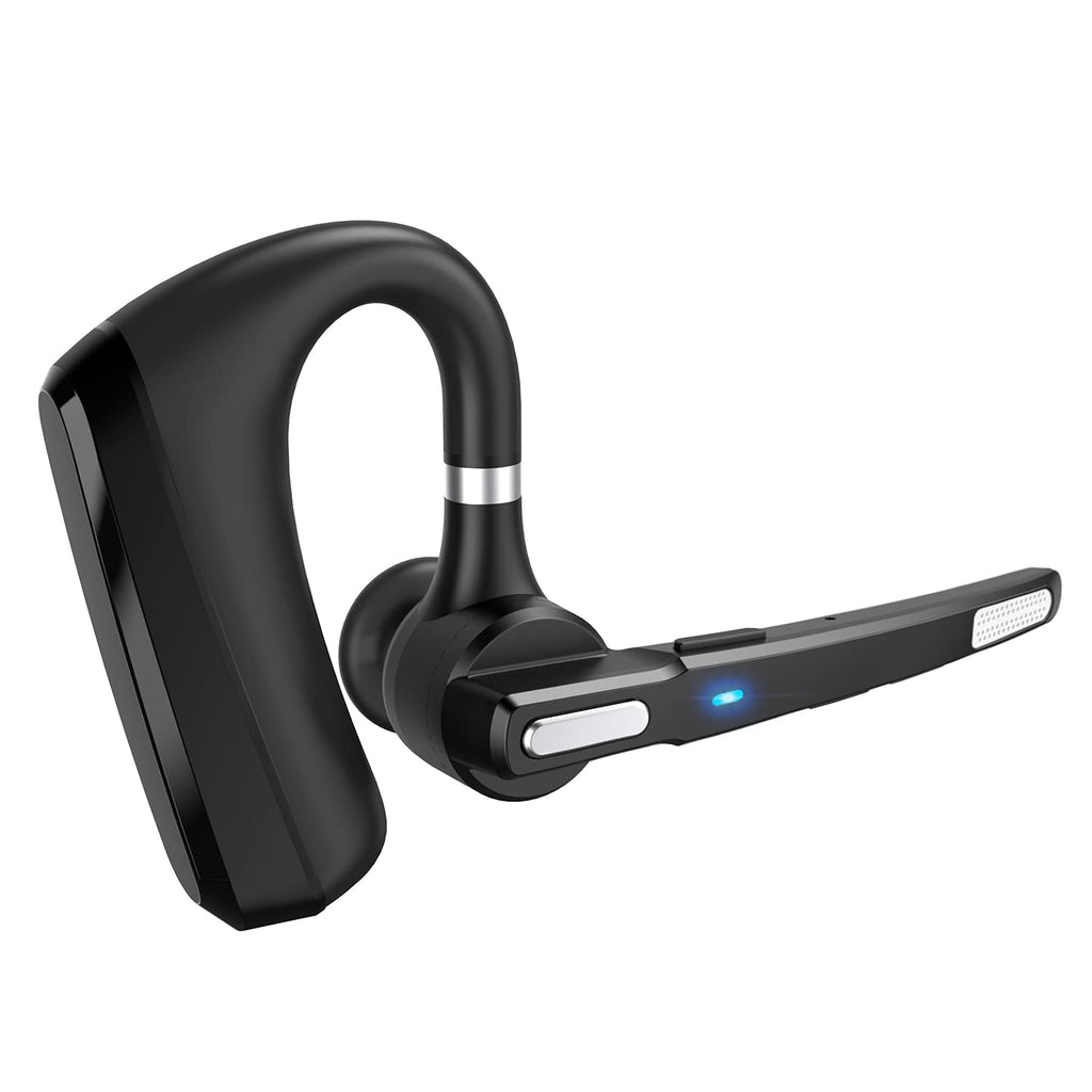 [Australia - AusPower] - Bluetooth Headset V5.0, Wireless Bluetooth Earpiece 24Hrs HD Calling,CVC8.0 Dual Mic Noise Cancelling, Hands-Free Bluetooth Earphone for Driving/Business/Office Black 