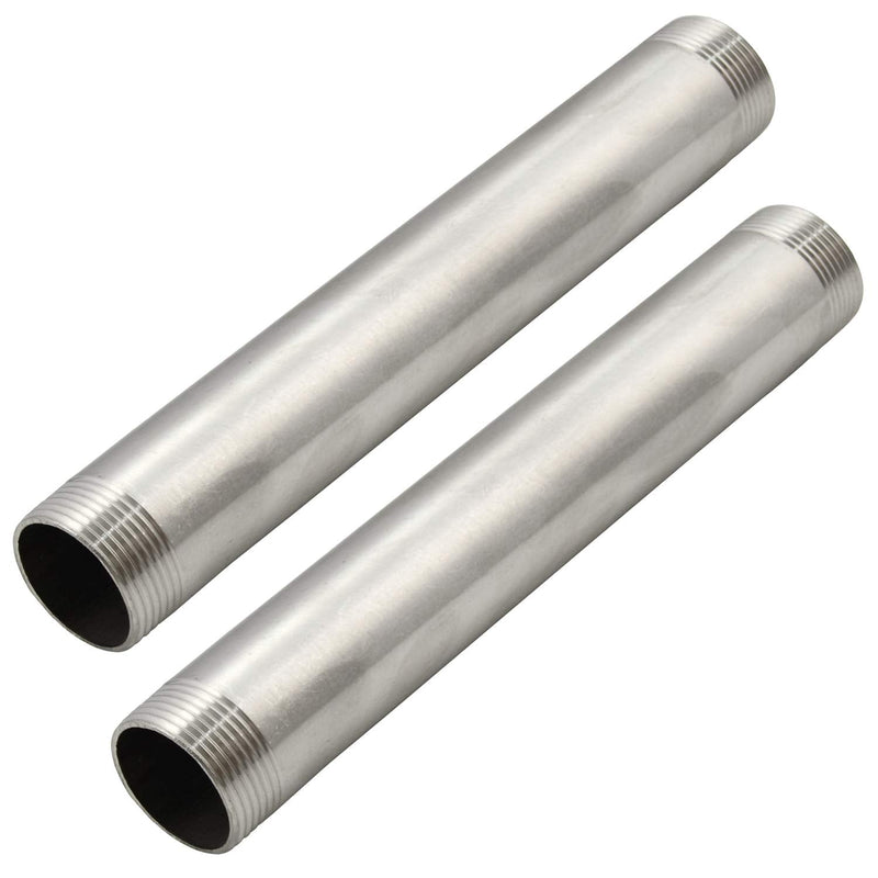 [Australia - AusPower] - LOZOME 2PCS Stainless Steel Pipe Fitting, 1/4" Male x 1/4" NPT Male Threaded SS304 Nipple Cast Extension Pipe, 8" Length 8"(200mm) Length 