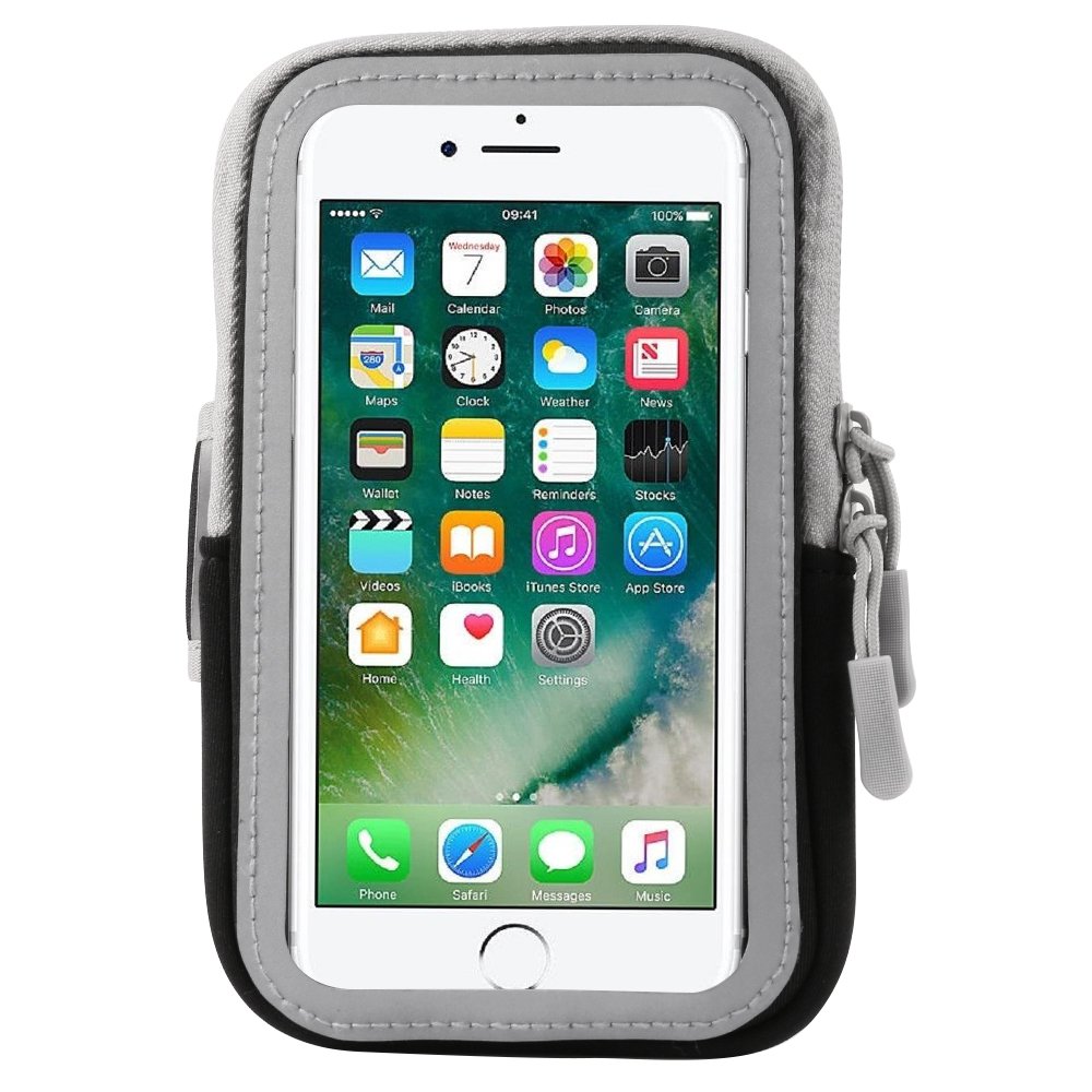 [Australia - AusPower] - Touch Screen Running Armband Zipper Phone Pouch Compatible for Samsung Galaxy S21 S20 S10+ / Note 10 / A20 A30 A50 A51 M10 M20 / OnePlus 7 Nord/Nokia 2.3/9 PureView/Sony Xperia 5 10 II (Black) Black 