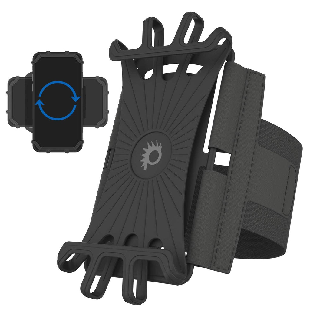 [Australia - AusPower] - Punkcase Armband for Cellphone Holder | Universal 180 Rotating Arm Band for Android & iPhone | Fits Most Smartphones Including Case | Sweatproof Antslip Design | Great for Running, Biking & Fitness Black 