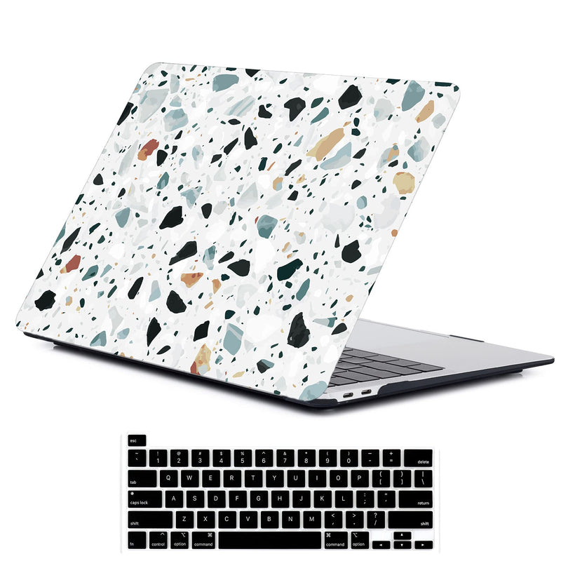 [Australia - AusPower] - LanBaiLan Compatible for MacBook Pro 13 inch with Touch Bar 2020 2019 2018 2017 2016 Release M1 A2338 A2289 A2251 A2159 A1989 A1706 A1708 Laptop Protective Shell Case & Keyboard Cover, Terrazzo Marble Terrazzo marble pattern 