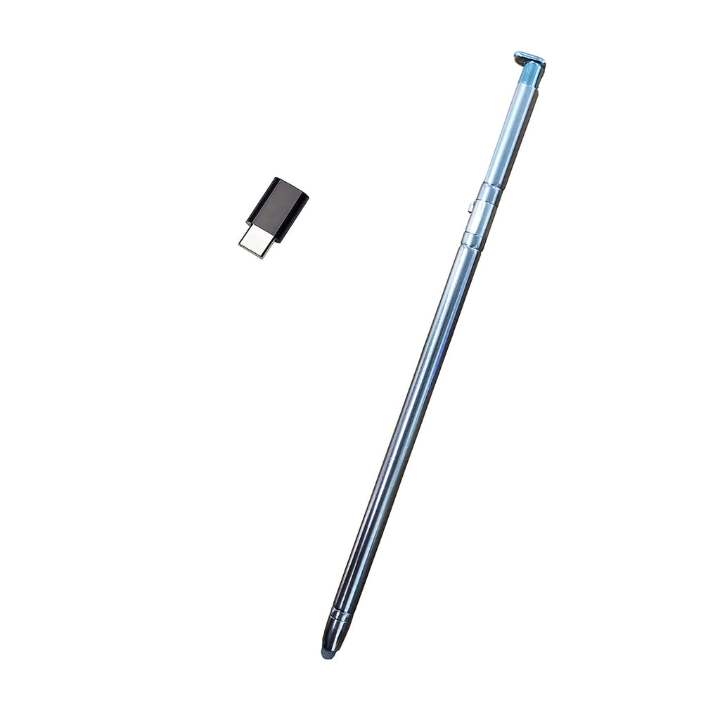 [Australia - AusPower] - for LG Stylo 6 Pen Replacement LCD Touch Pen Part for LG Stylo 6 Q730 6.8" Q730AM Q730TM Q730MM Q730NM Touch Pen + MicroUSB to Type-C Convertor (Light Blue) 
