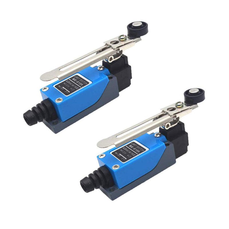 [Australia - AusPower] - 2PCS ME-8108 Momentary Limit Switch Travel Switch,Yusheng Adjustable Roller Lever Arm arduino Limit Switch NC-NO CNC Mill Laser Plasma Router (2PCS, ME-8108 Adjustable Long Lever Arm) 2PCS 