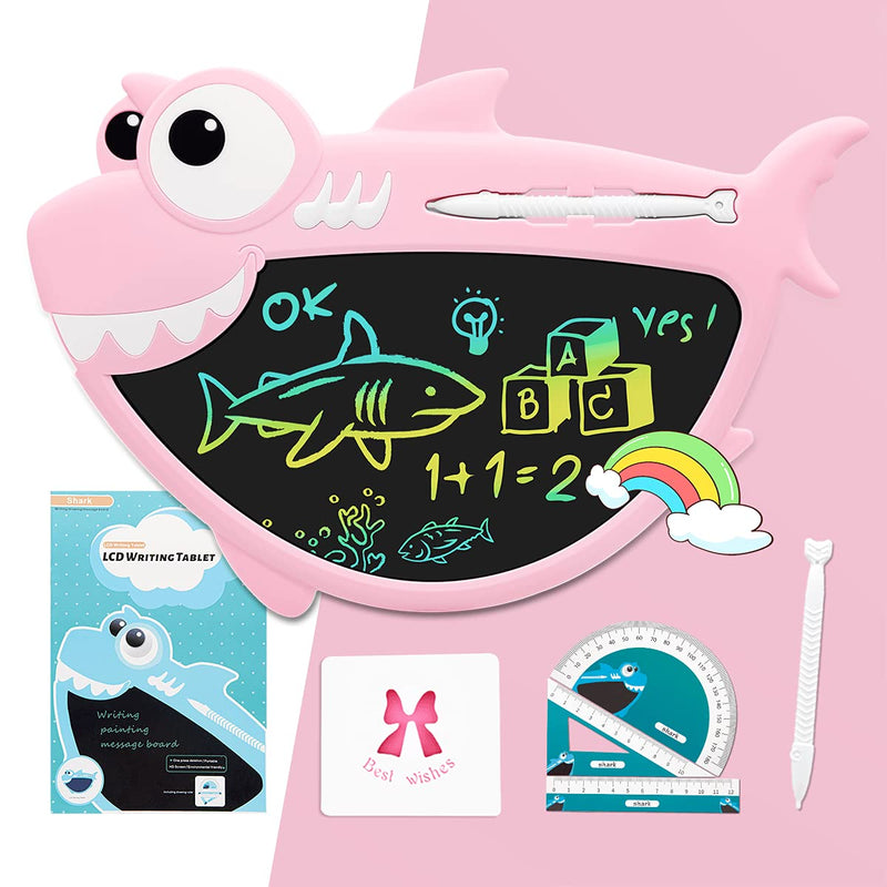 [Australia - AusPower] - Toy Gifts for 3-8 Years Old Girls Boys, LCD Writing Tablet for Kids, Colorful Screen Doodle Board, Drawing Tablet ,Christmas, Birthday Gifts for 3+ 4 5 6 7 8 Years Old Kids-Shark Pink Shark Pink 