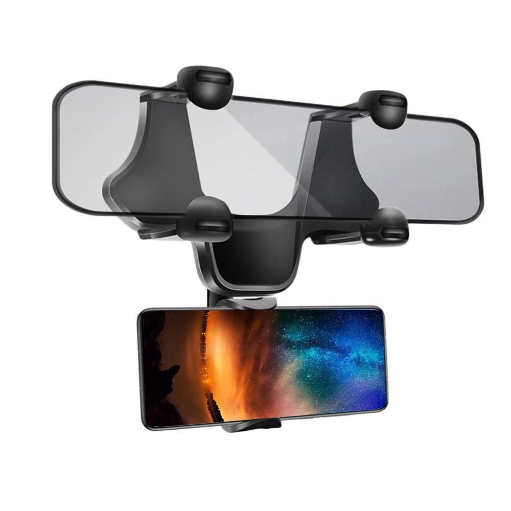 [Australia - AusPower] - Phone Car Holder Rear View Mirror Phone Mount Car Phone Holder Mount Eye Level Safe Viewing Universal Cell Phone Automobile Cradles Fit with All Cell Phones 