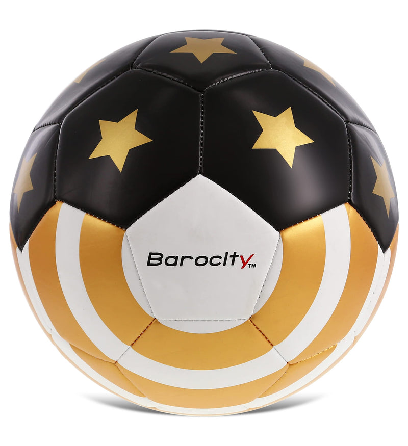 [Australia - AusPower] - Barocity Golden US Flag Soccer Ball - Premium Official Match Ball with Gold Stars Artwork, Durable Sport Boys and Girls Gold Soccer Ball for Indoor, Outdoor, Training, and Practice Games Size 5 