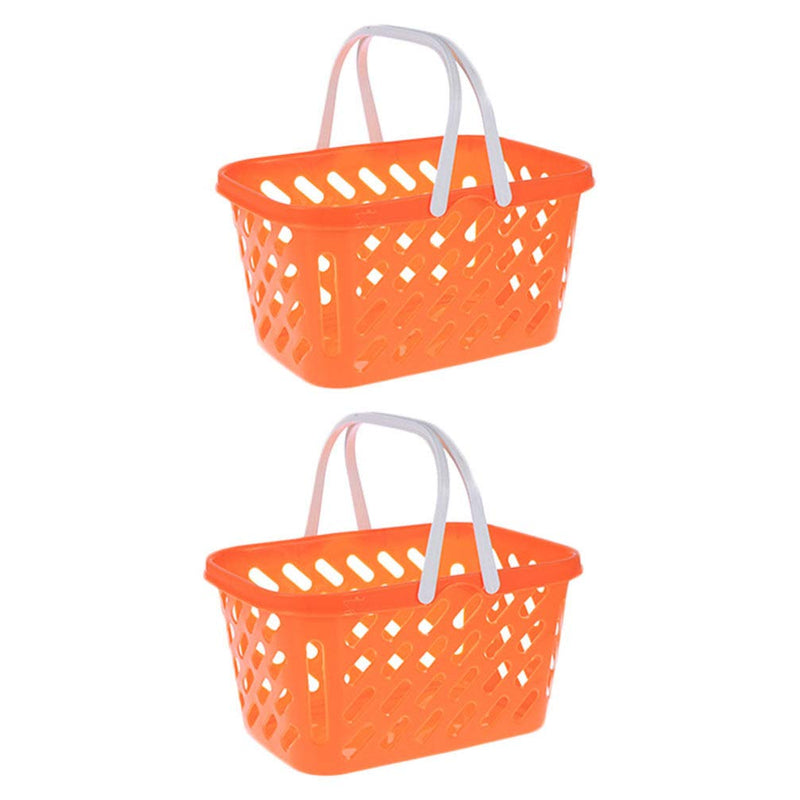 [Australia - AusPower] - NUOBESTY 2pcs Shopping Basket Toy Play Grocery Basket with Handles Fruit Basket New Sprouts Basket Pretend Play Toy for Boys Girls Toddlers 