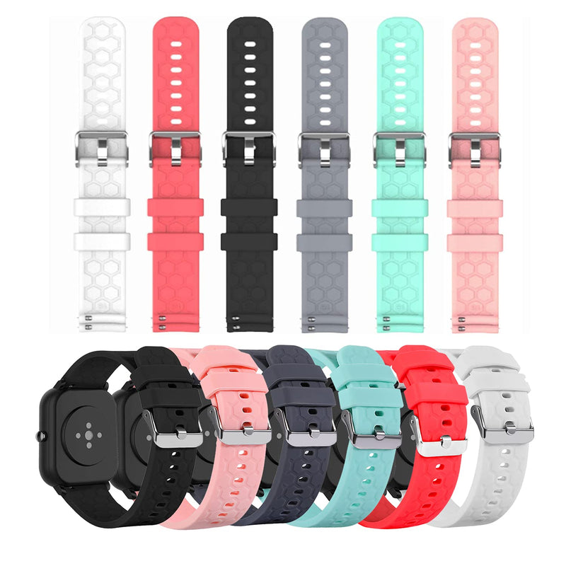 [Australia - AusPower] - Bands Compatible with feifuns P22 Replacement Wristbands Accessory Colourful Silicone Bracelet 6Pack 20mm Quick Release Strap Arm Bands for feifuns Smart Watch, Soft and Durable 