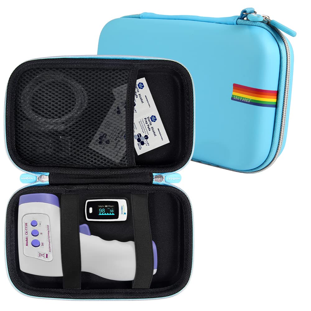 [Australia - AusPower] - Leayjeen Travel Carrying Case is Compatible with Suitable for Goodbaby, HALIDODO, THERMOBIO,HIGBRE,Etc Infrared Non-Contact Forehead Digital Thermometers. (CASE ONLY) Blue 