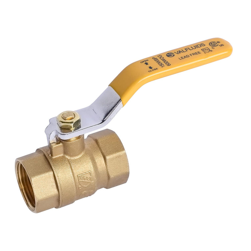 [Australia - AusPower] - VALFLUIDS Full Port Forged Lead Free Brass Ball Valve With Female Thread NPT Connector，150 PSI WSP / 600 PSI WOG. (1/2 Inch) 1/2 Inch 