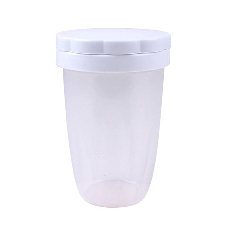 [Australia - AusPower] - 1PC White Plastic Flour Powder Sugar Shaker with Lid Mesh Shaker Icing Sugar Powder Cocoa Flour Chocolate Coffee Sifter Cooking Tool Accessories 