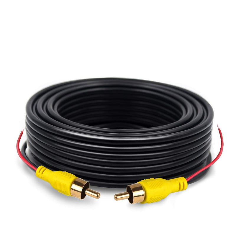 [Australia - AusPower] - Collyon (50FT / 15m) RCA Reverse Rear View Parking Camera Video Cable with Detection Wire,Car Rear View Parking Camera Video and Audio Extension Cable 50-FT 