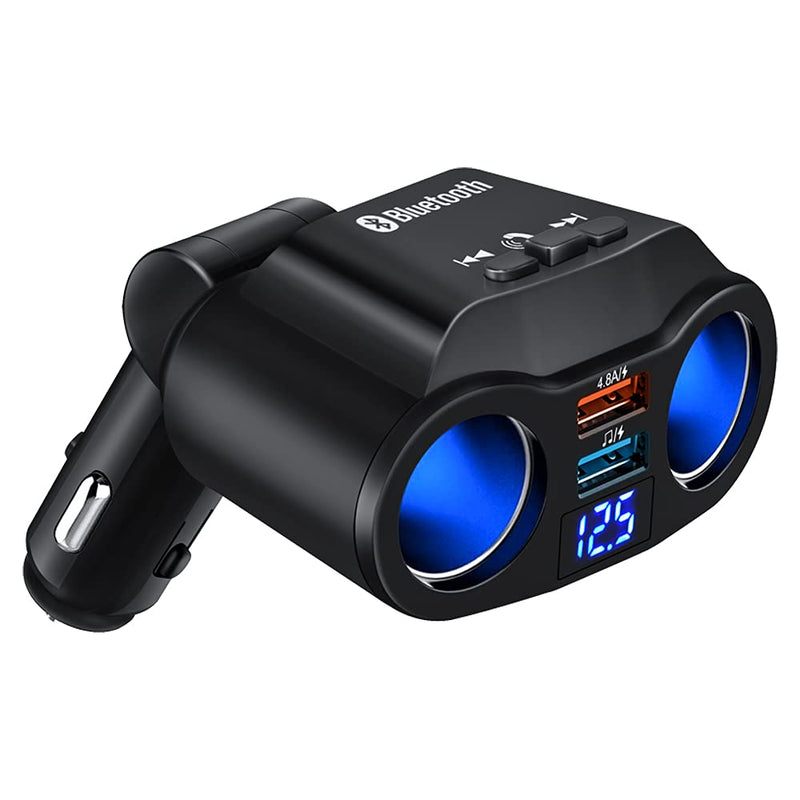 [Australia - AusPower] - Volume Control Bluetooth FM Transmitter for Car,VIIMAKE Dual Cigarette Lighter 4.8A 2 USB Port Car Charger Music Player Stereo Adapter,Radio Receiver Support U-Disk,for iPhone,Samsung Galaxy,LG 