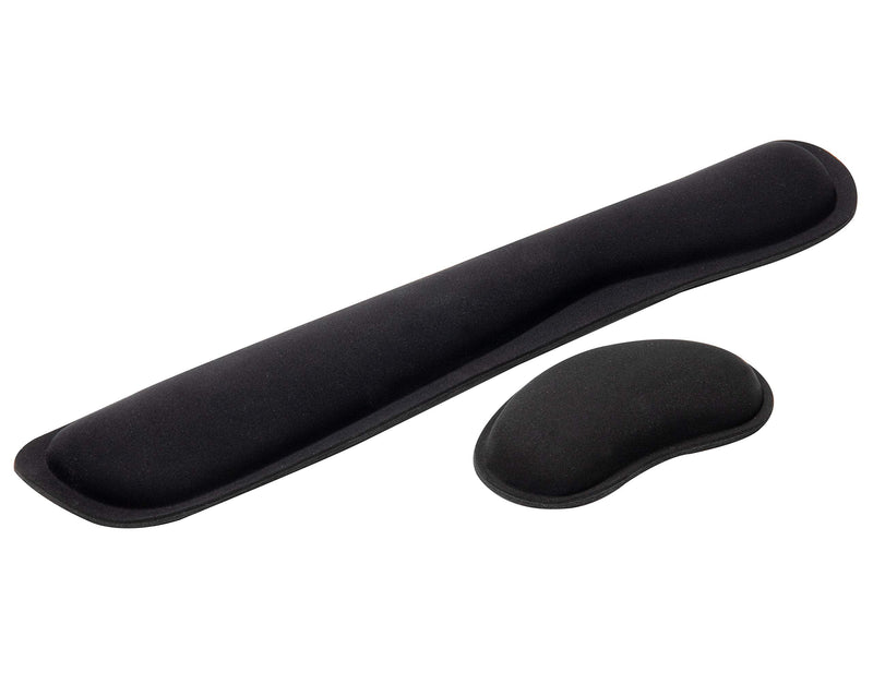 [Australia - AusPower] - Mind Reader Gel Wrist Rest, Ergonomic Memory Foam Support Cushion Set for Keyboard and Mouse, Non-Slip Rubberized Base, Helps Relieve Tension, Black Single 