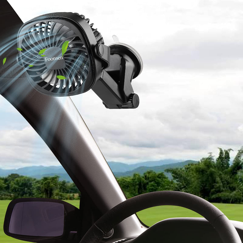 [Australia - AusPower] - Foonsen Rechargeable USB Stroller Fan, Portable Car Fan, Car Seat Fan, Desk Fan, Flexible Tripod Clip on Bed, Bike, and Crib, Battery Powered 