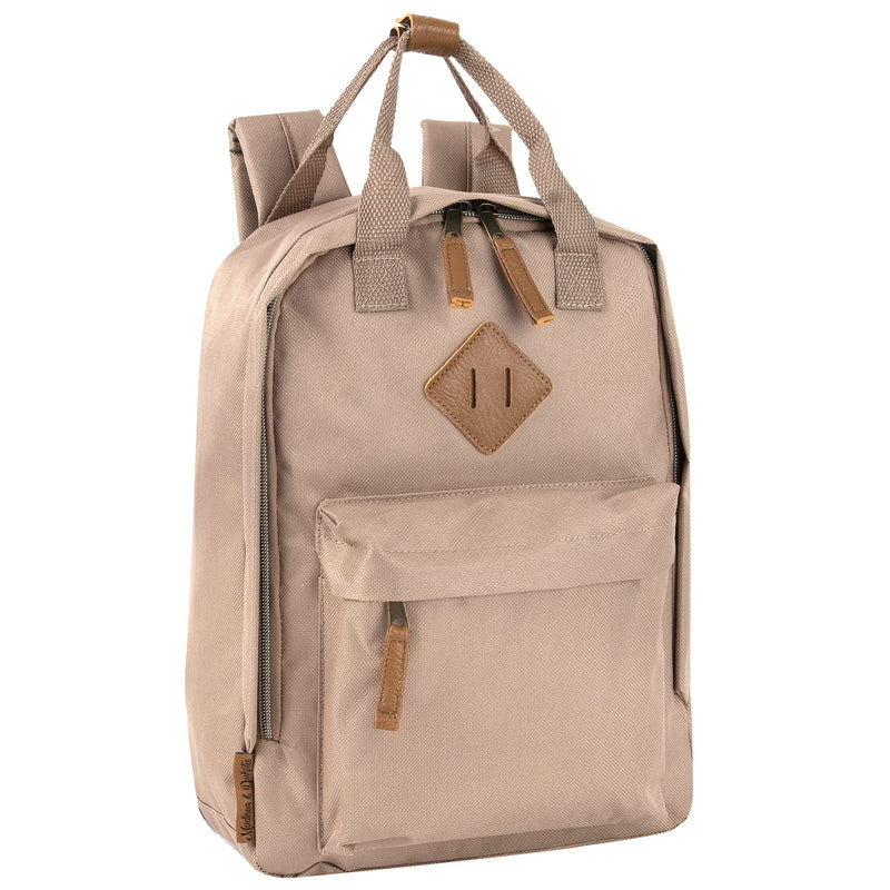 [Australia - AusPower] - Canvas Mini Backpack for Everyday & Day Pack Rucksack in Solid Color Blocks (Almond) Almond 