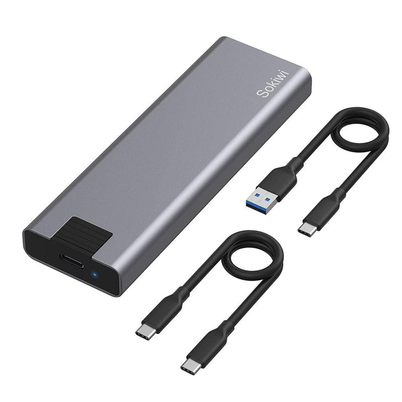 [Australia - AusPower] - M.2 NVME SATA SSD Enclosure Adapter Tool-Free, RTL9210B Chips, USB C 3.1 Gen 2 10Gbps NVME, 6Gbps SATA PCIe M-Key(B+M Key), Support UASP Trim for SSD Size 2242/2260/2280 