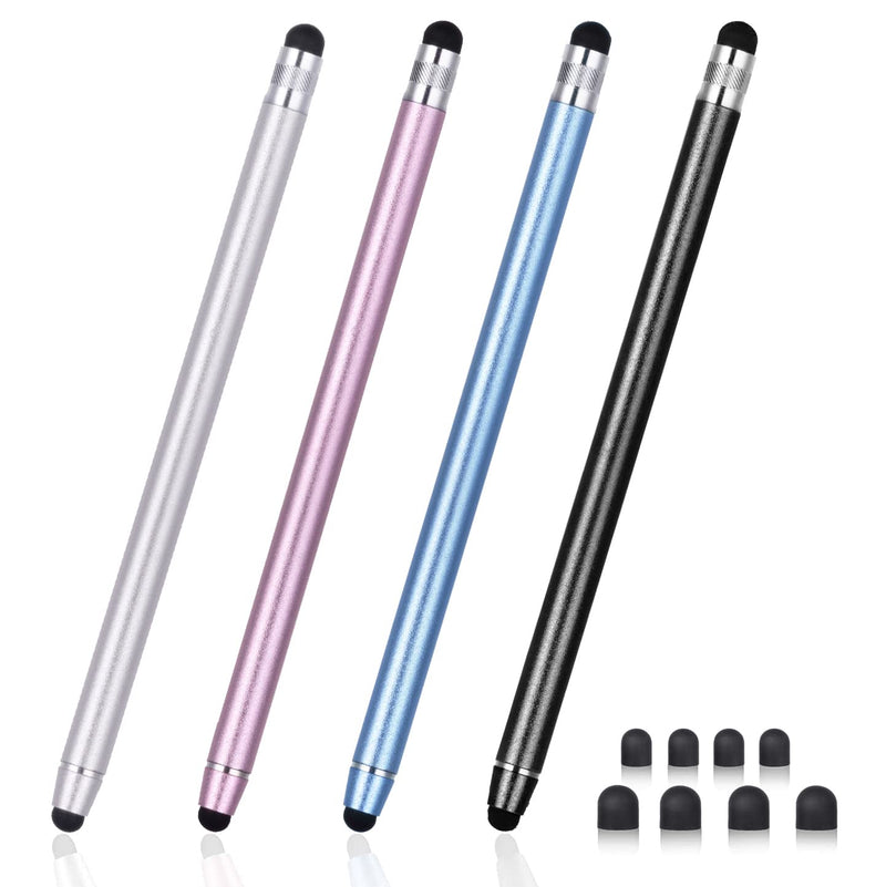 [Australia - AusPower] - Stylus Pens for Touch Screens, Abiarst Stylus Pens High Precision Capacitive Stylus for iPad iPhone Tablets Samsung Galaxy All Universal Touch Screen Devices (4-Pack Black/Blue/Silver/Rose Pink) 4-Pack Black/Blue/Silver/Rose Pink 